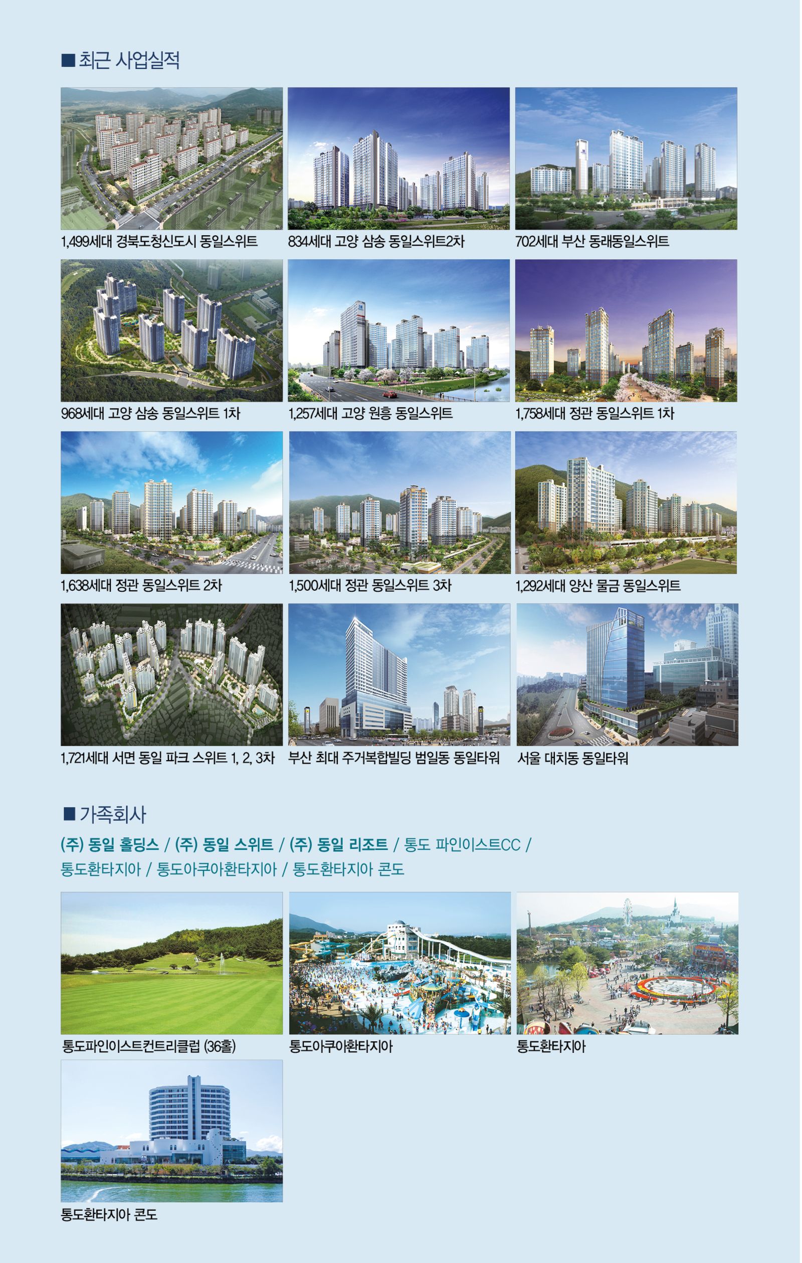 김포 동일스위트 | 최근 사업실적